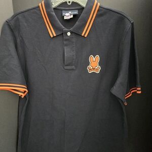 Psycho Bunny Black Polo with Orange Details